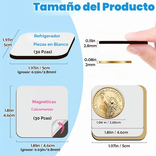 Vista 3 de Imanes de sublimación en blanco para nevera para el hogar, cocina, refrigerador, microondas, horno, decoración de puerta de pared u calendario