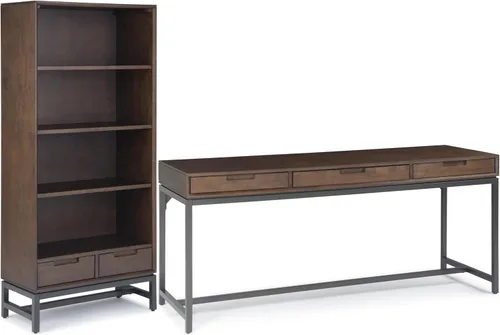 Vista 15 de SIMPLIHOME Escritorio de madera maciza Banting de 72 pulgadas de ancho en Distressed Grey