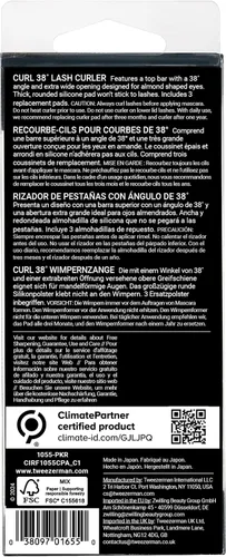 Vista 9 de Tweezerman Curl 38 - Rizador de pestañas para ojos en forma de almendra, oro rosa