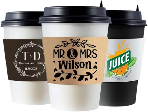 Vista 2 de Las mangas personalizadas de la taza de café de la boda 1000PCS encargan las mangas