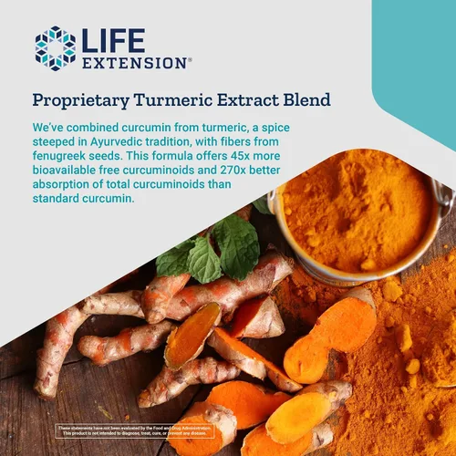 Vista 3 de Life Extension Extracto de cúrcuma Curcumin Elite, 90 cápsulas vegetales