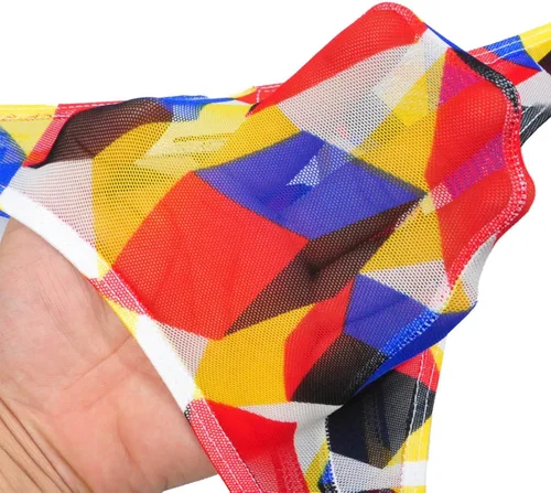 Vista 3 de Jaxu Men's Cylinder Yarn Bikini Pouch Mini Briefs G-String Underwear Thong Pants