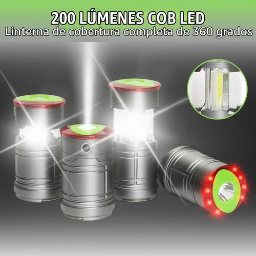 Vista 5 de Lichamp Linterna LED plegable para campamento, linterna LED portátil, ligera, impermeable, 4 modos de luz, kits de supervivencia para interiores