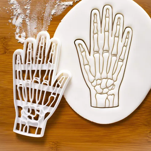 Vista 2 de Cortador de galletas anatómico de rayos X de hueso de mano humana, 1 pieza - Bakerlogy