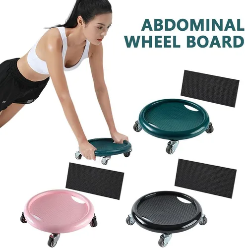 Vista 2 de Rueda de rodillo abdominal, equipo de ejercicio abdominal con rodilleras, tabla de rueda abdominal multifuncional para mujer, rotación de 360°