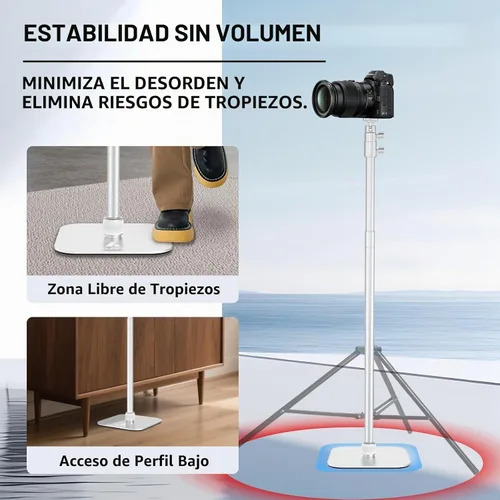 Vista 2 de Ailight TS50 Soporte para cámara, 12.6 a 53.1 pulgadas de altura, adaptador universal de tornillo de 1/4 a 3/8 pulgadas con cabezal giratorio