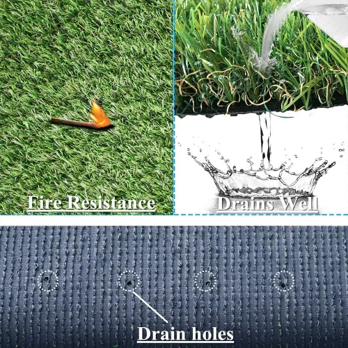 Vista 3 de Césped artificial de 0.8 pulgadas, tamaño personalizado para perros, césped artificial para exteriores, alfombra de 4 tonos, césped sintético