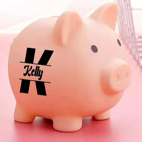 Vista 6 de AIFLM Alcancía personalizada con nombre personalizado, caja de dinero para niñas y niños, caja de dinero de ahorro para cumpleaños, Navidad, día