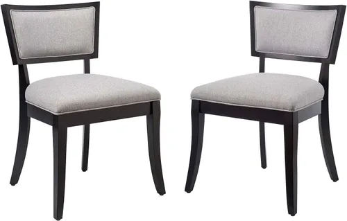 Vista 6 de Modway EEI-4557-BEI - Juego de 2 sillas de comedor tapizadas de tela prístina, color beige