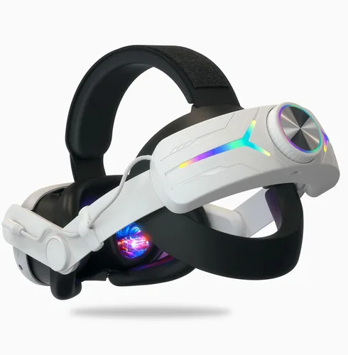 Vista 2 de RGB Head Strap for Oculus Quest 3, MTomatoVR Replacement Strap Built-in 8000mAh, Enhance 5-7 Hours Gaming Time, Comfort Support VR Accessaries