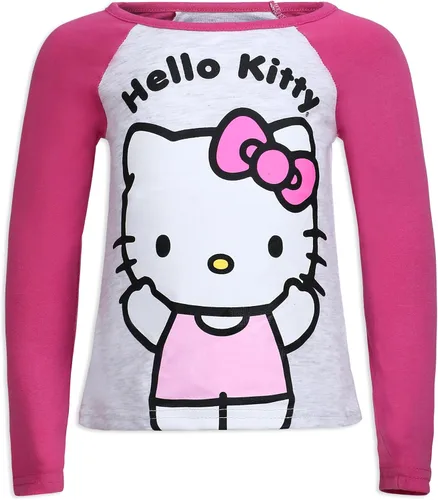 Vista 2 de Hello Kitty Conjunto de camiseta y pantalón deportivo de manga larga para niñas pequeñas, niñas pequeñas y grandes, color rosa