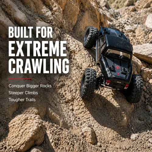 Vista 2 de UDIRC UCX1804PRO 1/18 Crawler RC sin escobillas, camión de roca de Negro