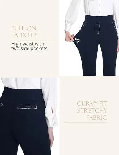 Vista 4 de Tapata Pantalones de vestir ajustados de 262830 pulgadas para mujer, pantalones de cintura alta para oficina, trabajo, negocios, casual, pantalones
