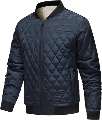 Vista 6 de Chaquetas bomber acolchadas con diamantes para otoño e invierno, abrigo ligero con forro polar cálido acolchado para exteriores