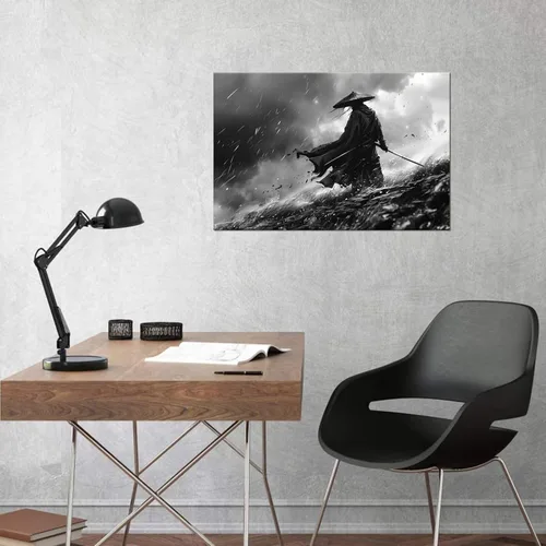 Vista 4 de Arte de pared de samurái japonés para sala de estar y dormitorio, impresiones en lienzo japonesas, póster samurái, arte enmarcado listo para colgar