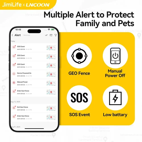 Vista 3 de Mini rastreador GPS para niños perro ancianos, localizador con botón SOS, seguimiento GPS en tiempo real, sonido de reproducción GEO-Fence