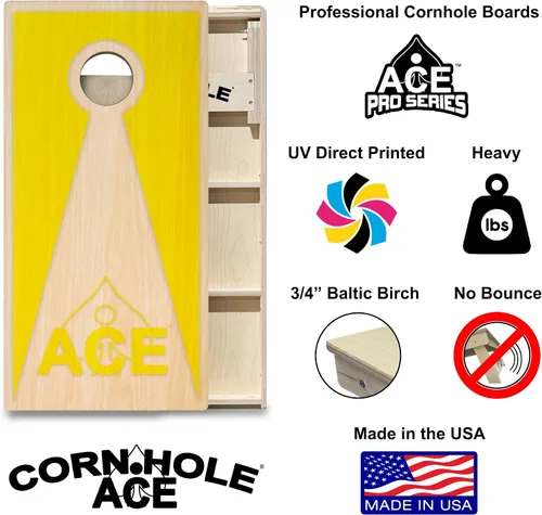 Vista 9 de CornholeAce ACE PRO Tablas de cornhole profesionales de triángulo inverso – ¡sin rebote! Patas anchas triples, madera contrachapada de abedul
