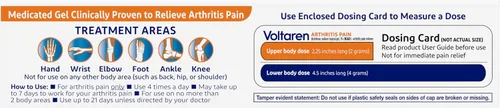 Vista 14 de Voltaren Gel para aliviar el dolor de artritis, diclofenaco sódico, 1% (AINE), potente analgésico clínicamente probado con tapa superior fácil