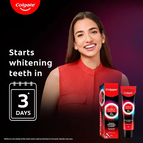 Vista 3 de Colgate Visible White O2, pasta de dientes blanqueadora dental (50g/1.7oz)