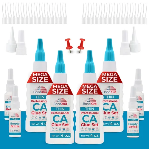 Vista 16 de Pegamento CA mediano de 2 onzas para carpintería, kit de superpegamento premium para torneado de madera con botellas adicionales, tapas
