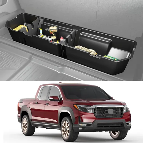 Vista 11 de KINGGERI Cajas de almacenamiento para debajo del asiento compatibles con Ford F-150 F150 SuperCrew Cab 2015-2026, Ford F-250 F-350 F-450 F-550 Super