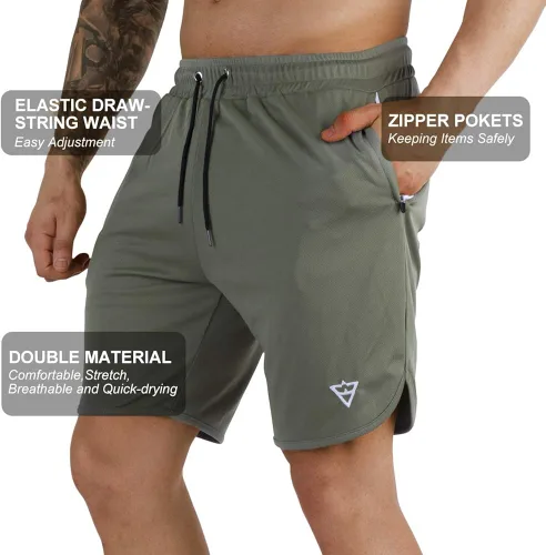 Vista 6 de Wangdo Pantalones cortos de entrenamiento para hombre de 7 pulgadas, pantalones cortos deportivos para bicicleta, pantalones cortos de gimnasio