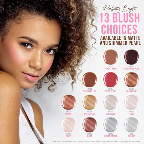 Vista 4 de Botella de media onza de Charming Lily Blush Belloccio's Professional Flawless Airbrush Makeup Blush