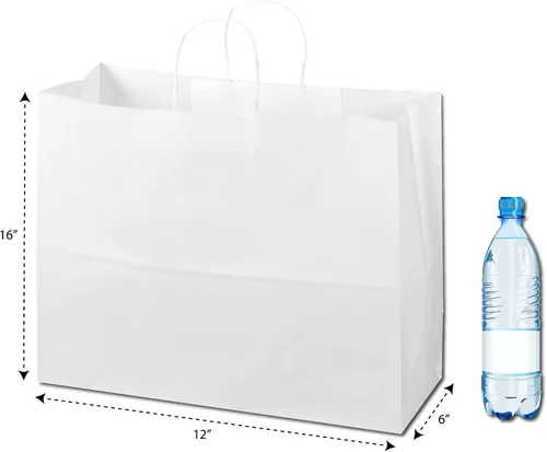 Vista 2 de Flexicore Packaging - Bolsas de papel kraft impresas personalizadas (16 x 6 x 12 pulgadas, 50)