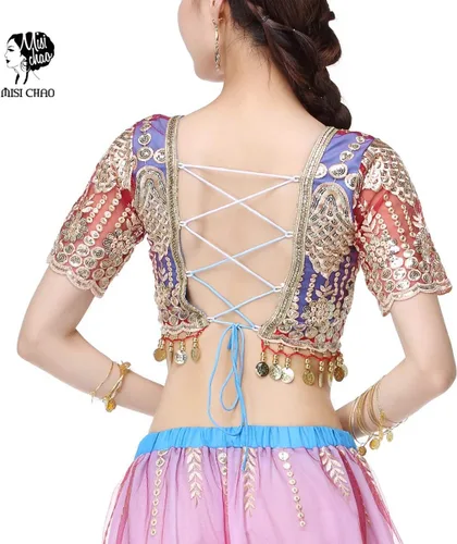 Vista 5 de MISI CHAO Pantalones harén para disfraz de Bollywood para mujer