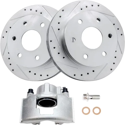 Vista 49 de Detroit Axle - Rotores de freno delantero para Volkswagen Touareg Audi Q7 Porsche Cayenne Rotores de freno de disco perforados y ranurados Reemplazo