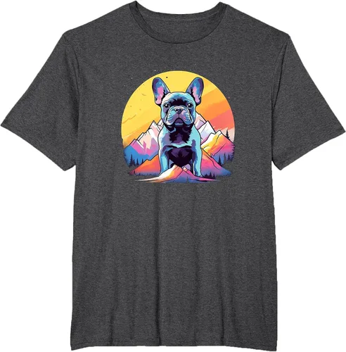 Vista 72 de French Bulldog Dog Men Women Kids T-Shirt Asphalt Grey