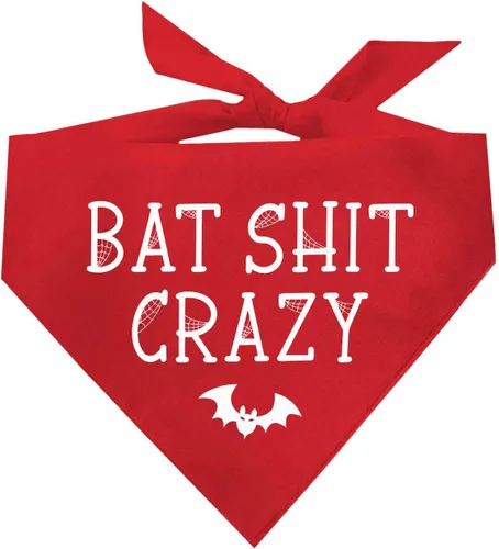 Vista 6 de Bat Sh*t Crazy Halloween Dog Bandana (negro, OS 850)