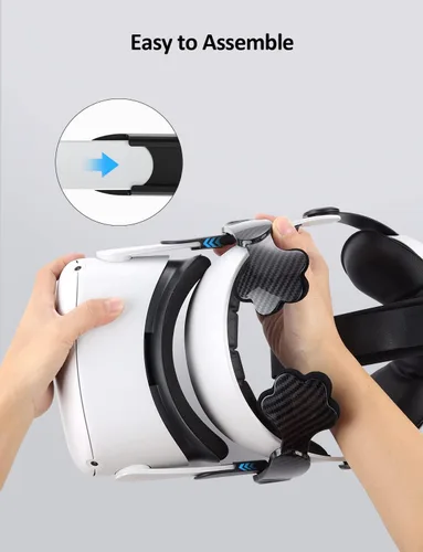 Vista 4 de NexiGo Correa de cabeza para Oculus Quest 2, repuesto para correa Elite, correa de cabeza ajustable, mayor apoyo y equilibrio, reducción de presión