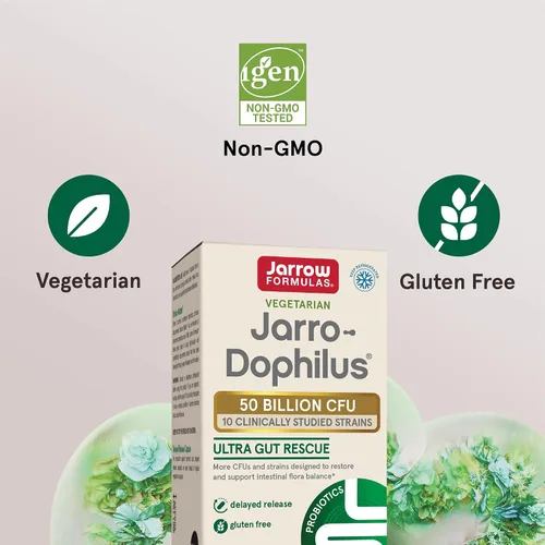 Vista 5 de Jarrow Formulas Jarro-Dophilus Ultra Gut Rescue - 50 mil millones de UFC por porción - Probióticos restauran, protegen y mantienen la flora