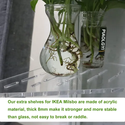 Vista 4 de PIAOLGYI Estante de repuesto para gabinete alto de invernadero IKEA Milsbo para interiores, estantes de esquina triangulares de acrílico, accesorios