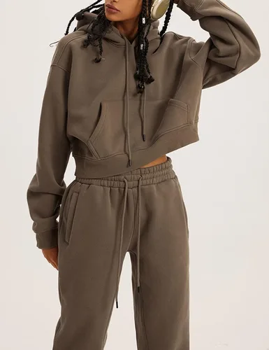 Vista 98 de Kissonic Conjunto deportivo de forro polar para mujer, 2 piezas, sudadera con capucha y pantalones deportivos