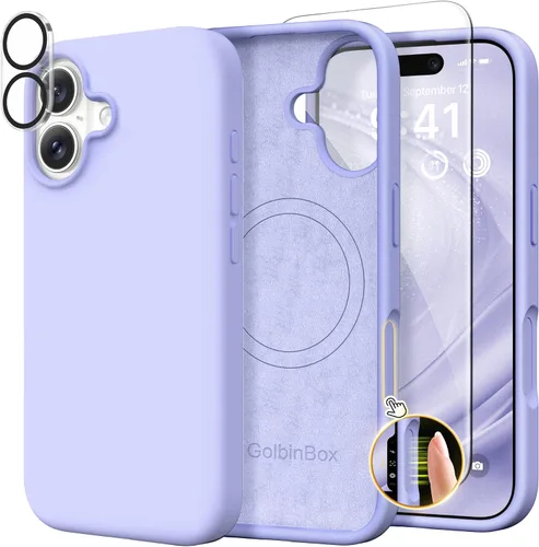 Vista 113 de GolbinBox Funda magnética para iPhone 17, compatible con MagSafe, cubierta de silicona integrada para control de cámara, funda de silicona líquida a