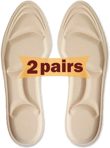 Vista 8 de Plantillas para zapatos, plantillas de zapatos para mujer, plantillas de tacón alto, (2 pares beige) insertos de cojín de zapatos transpirables