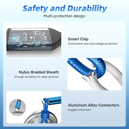Vista 8 de 4 in 1 USB A to USB C Cable, Phone Charger Type C Multi Charging Cable