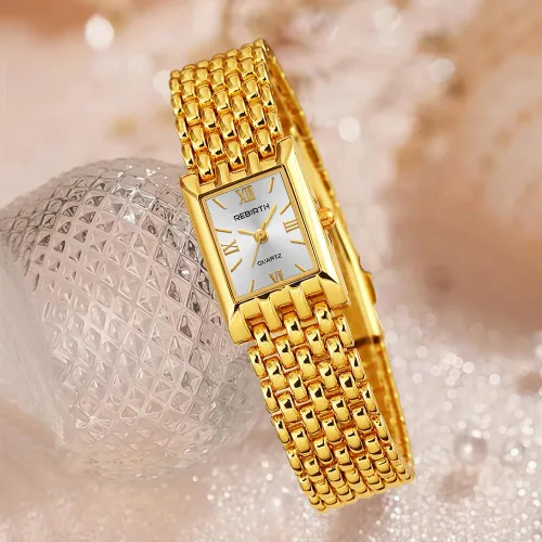 Vista 2 de MASTOP Gold Watches for Women Vintage Rectangle Quartz Watch 30M Waterproof Stainless Steel Bracelet Adjustable Ladies Wristwatch