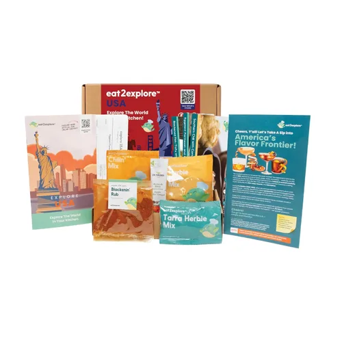 Vista 26 de eat2explore Kit de cocina global para adultos, recetas auténticas, especias esenciales y maridajes de bebidas, perfecto para citas nocturnas