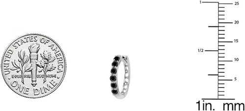 Vista 2 de Dazzlingrock Collection 0.22 Carat (ctw) Round Black Diamond Single Row Huggies Hoop Earrings for Women in 14K Solid Gold
