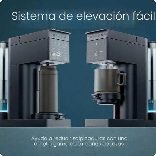 Vista 7 de Chefman Cafetera de una sola porción, funciona con K-Cup y café molido Medianoche