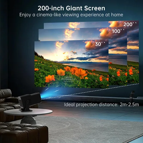 Vista 7 de Mini proyector Native 1080P con WiFi y Bluetooth, proyector portátil