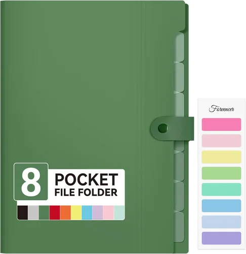 Vista 13 de Forvencer Carpeta de archivos expandible con 8 bolsillos, organizador de archivos de acordeón tamaño carta, carpetas portátiles para documentos