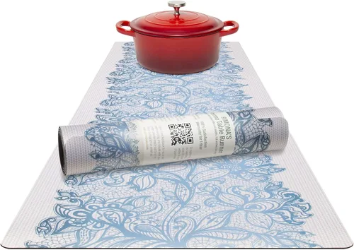 Vista 10 de RIMONA'S Camino de mesa resistente al calor, impermeable, protector de mesa, salvamanteles a prueba de calor 350F para platos calientes y ollas