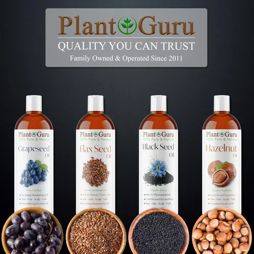Vista 8 de Plant Guru Aceite de linaza de 2 onzas líquidas. Sin refinar prensado en frío, 100% puro, portador natural para piel, cara, hidratante corporal