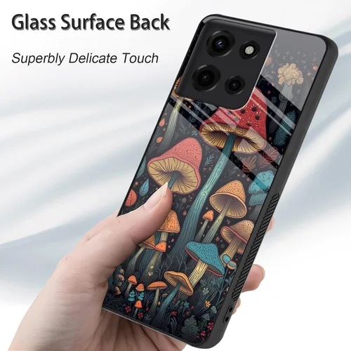 Vista 78 de Funda para Motorola Moto Edge 2022, cubierta trasera de vidrio templado con protector de pantalla, funda protectora a prueba de golpes para Motorola