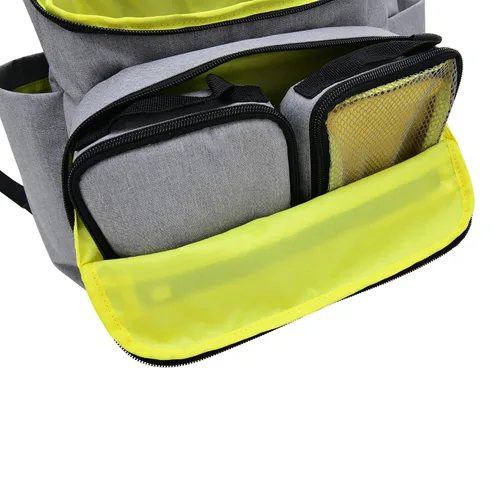 Vista 8 de Mochila de pañales para mamá y papá – Elegante bolsa de pañales de diseño para mujeres y hombres, niños y niñas – Bolsa de libros para bebé incluye