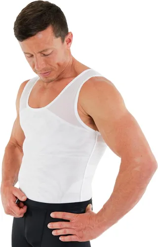 Vista 9 de Esteem Apparel Prendas de vestir para hombres, camisa de compresión para ocultar ginecomastia de pechos de hombre.